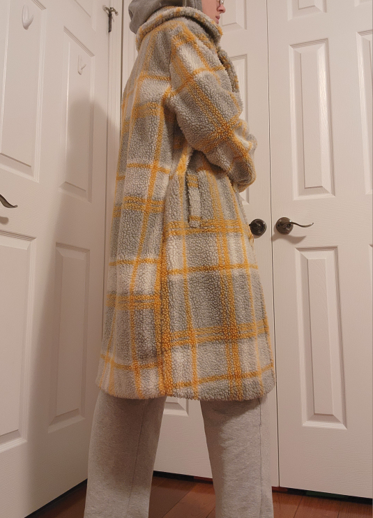 plaid teddy trench coat image indicator(5)