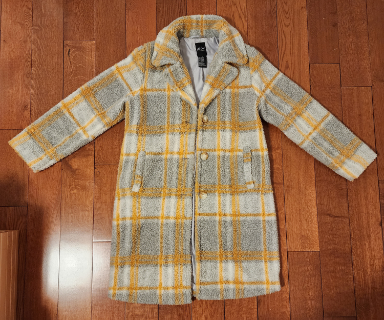 plaid teddy trench coat image indicator(6)
