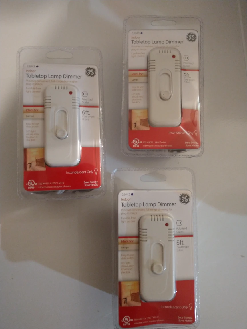 set of 3 GE indoor tabletop lamp dimmers thumbnail