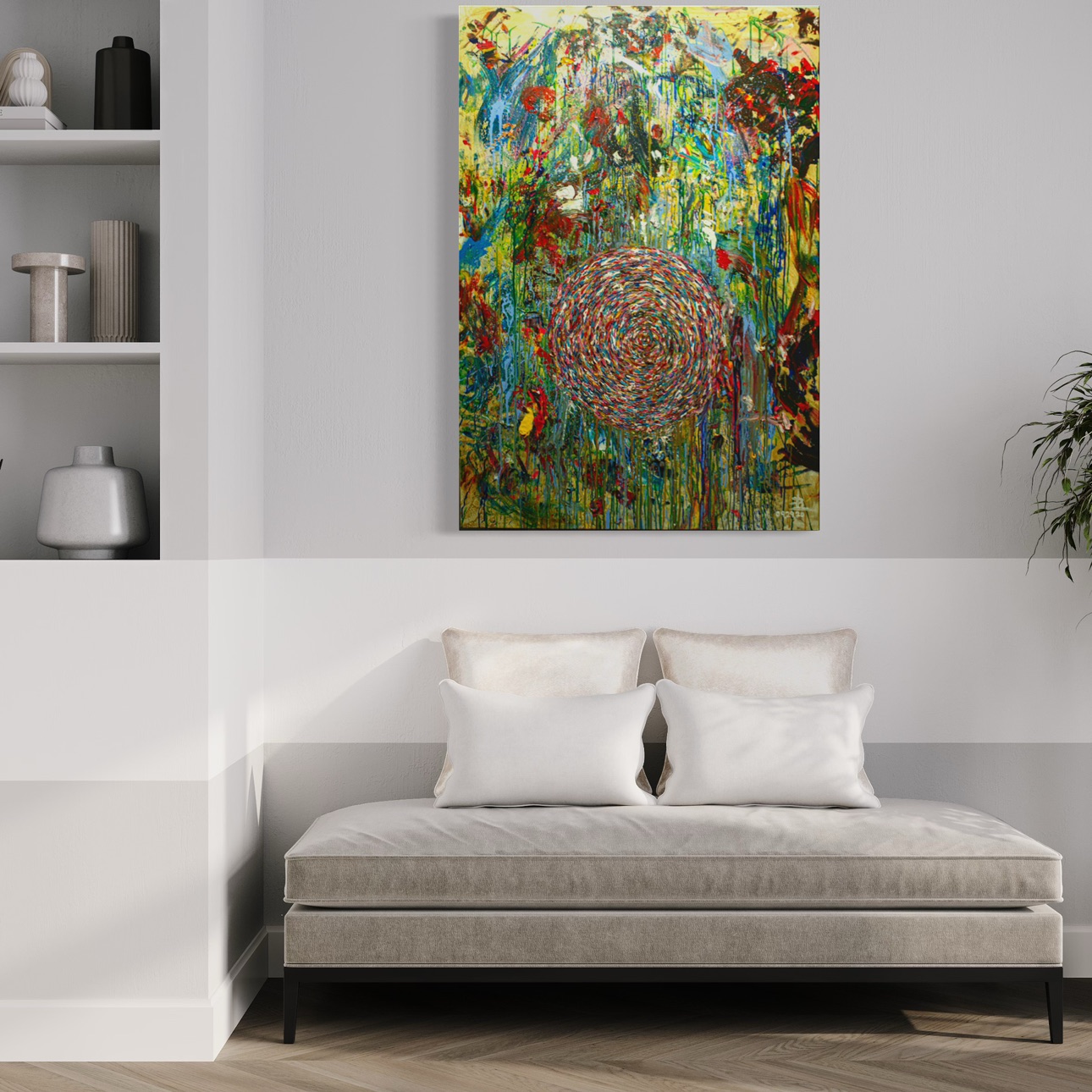 "Filled" acrylic abstract painting Size 36"x48" image indicator(4)