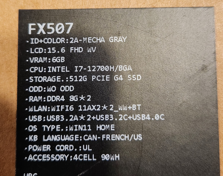 BNIB Asus Tuf Gaming F15 Laptop - photo 4
