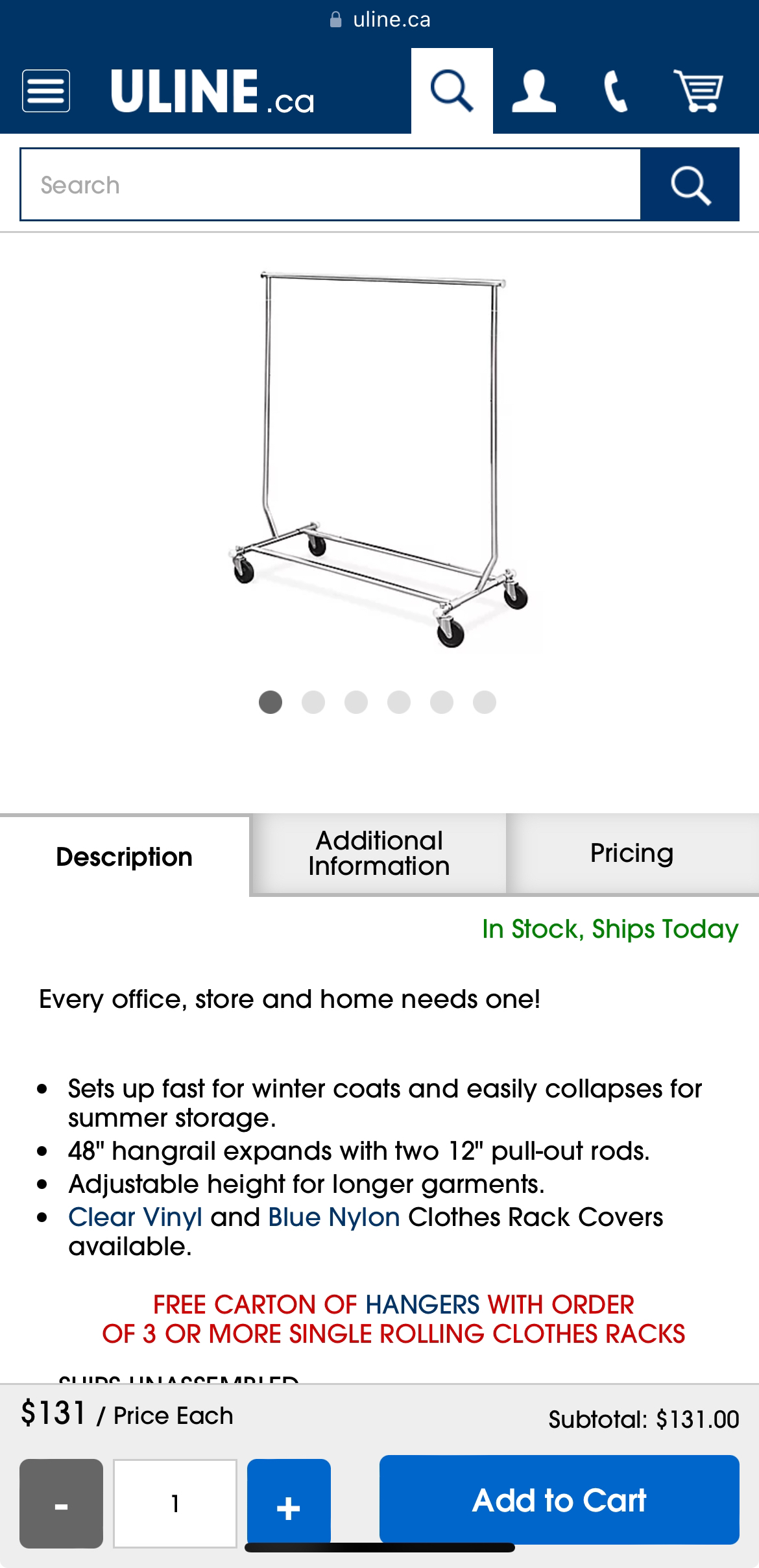Metal rolling clothes rack thumbnail