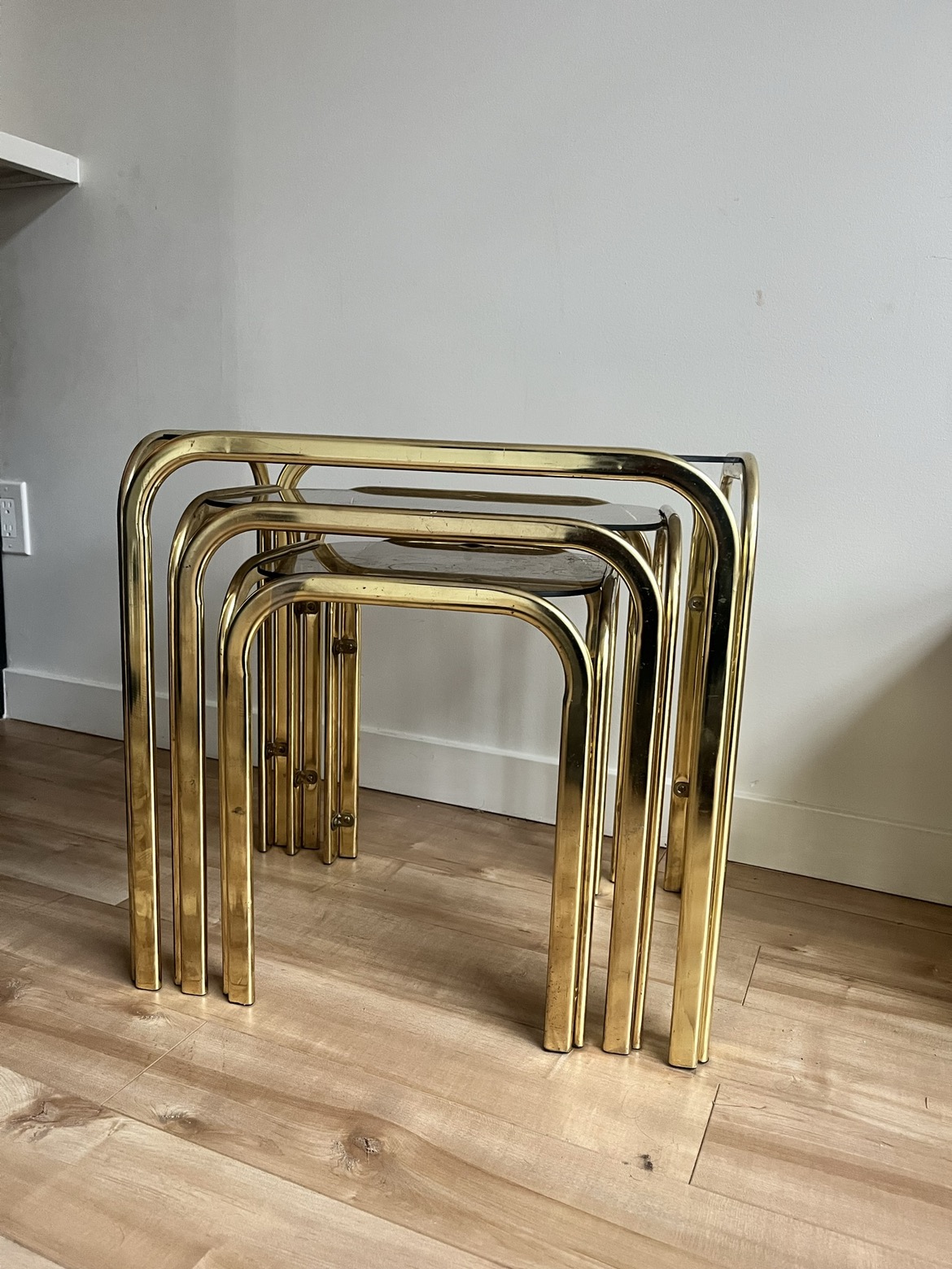 Set of 3 vintage end table - photo 2