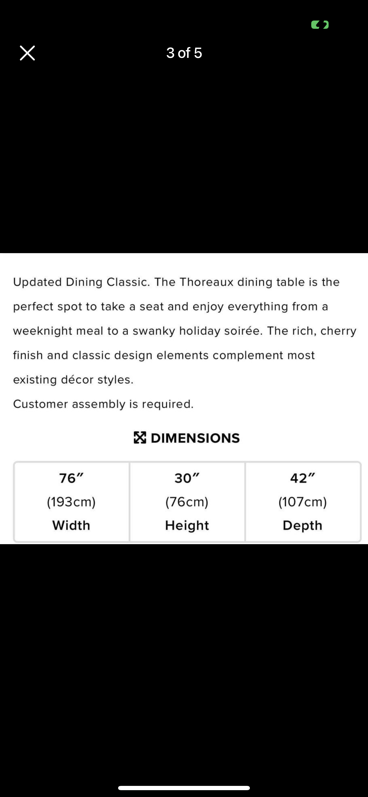 Elegant extendable dining table-dark cherry - photo 3