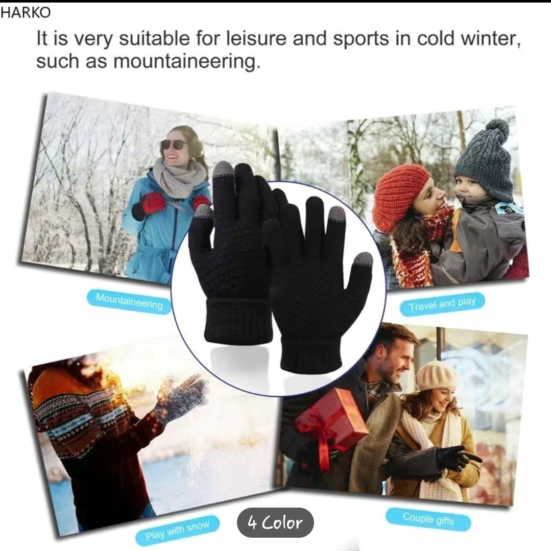 Touch Screen Warm Unisex Winter Gloves Black - photo 2