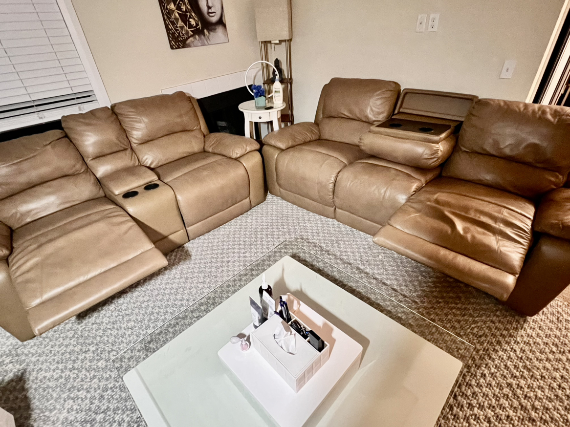 Two Leather Recliners - photo 4
