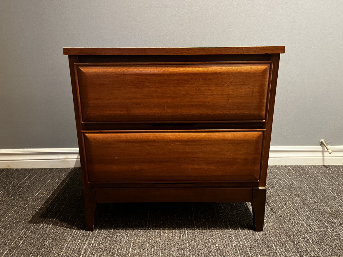 Mid century modern Walnut nightstand thumbnail