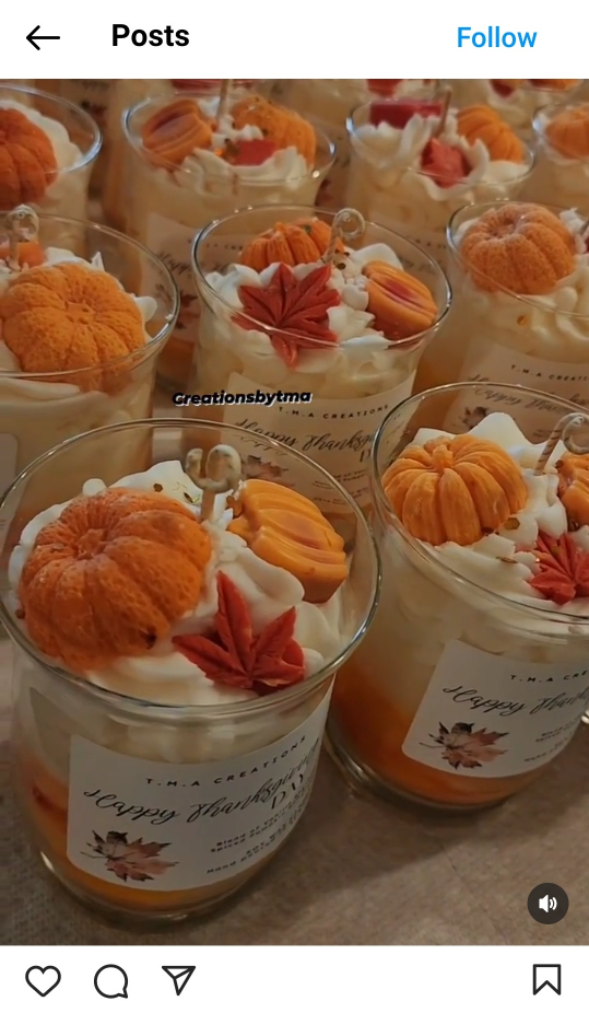 Brand new Handmade vanilla pumpkin soy wax candle 11.5oz image indicator(5)