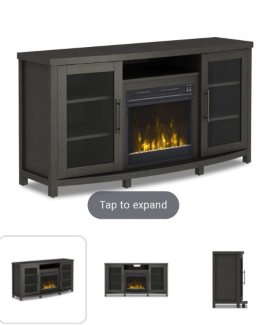 electric wooden fireplace.