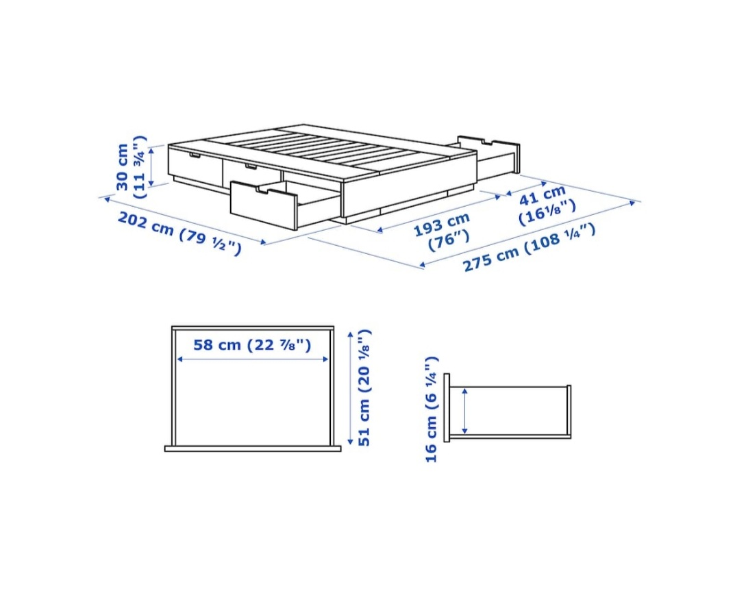 Gently used ikea Nordli queen or kind size bed - photo 3