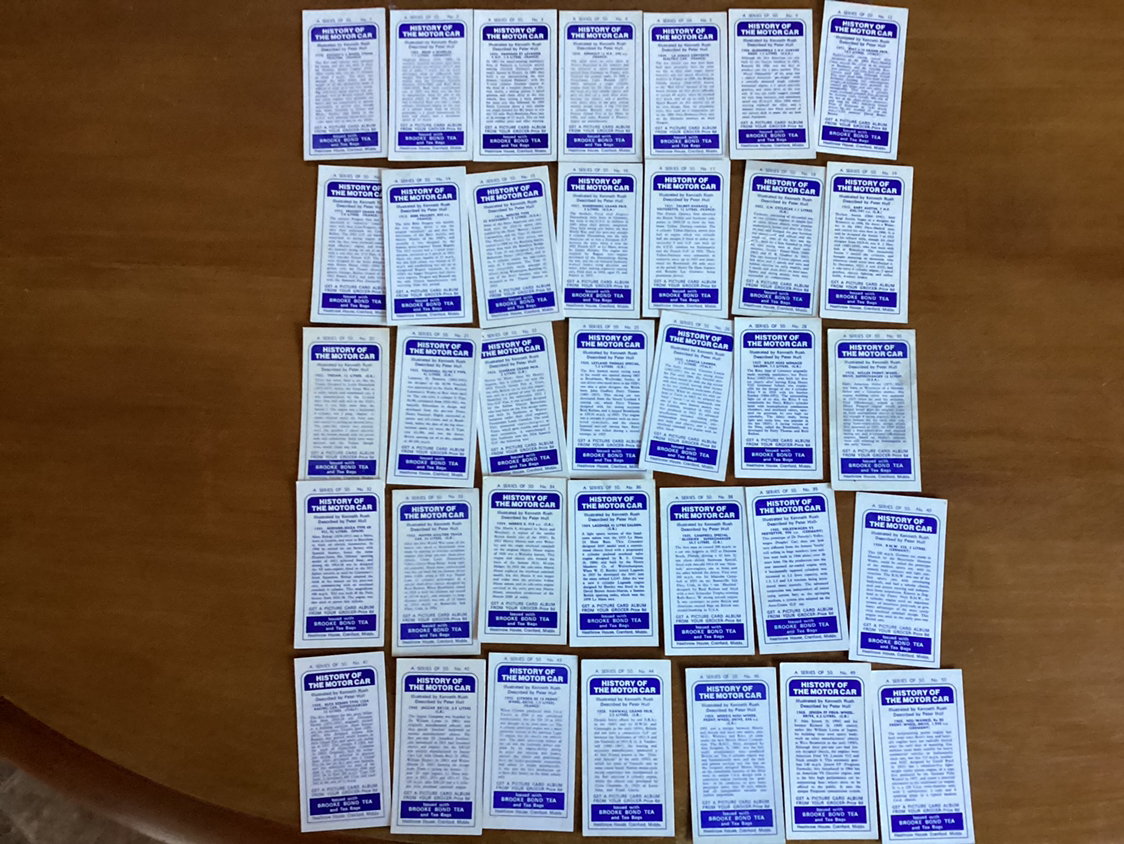 35. 1950’s BOND TEA HISTORY OF THE MOTOR CAR Trading Cards image indicator(7)