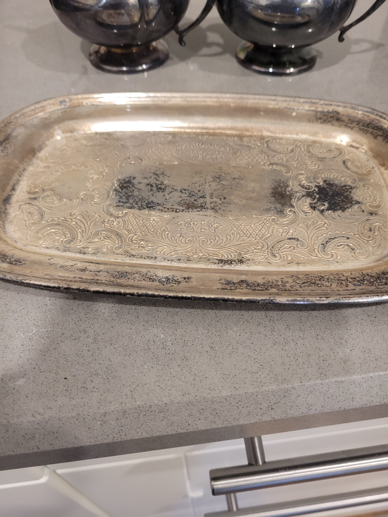 Coronel Plate Cream & Sugar w/serving tray