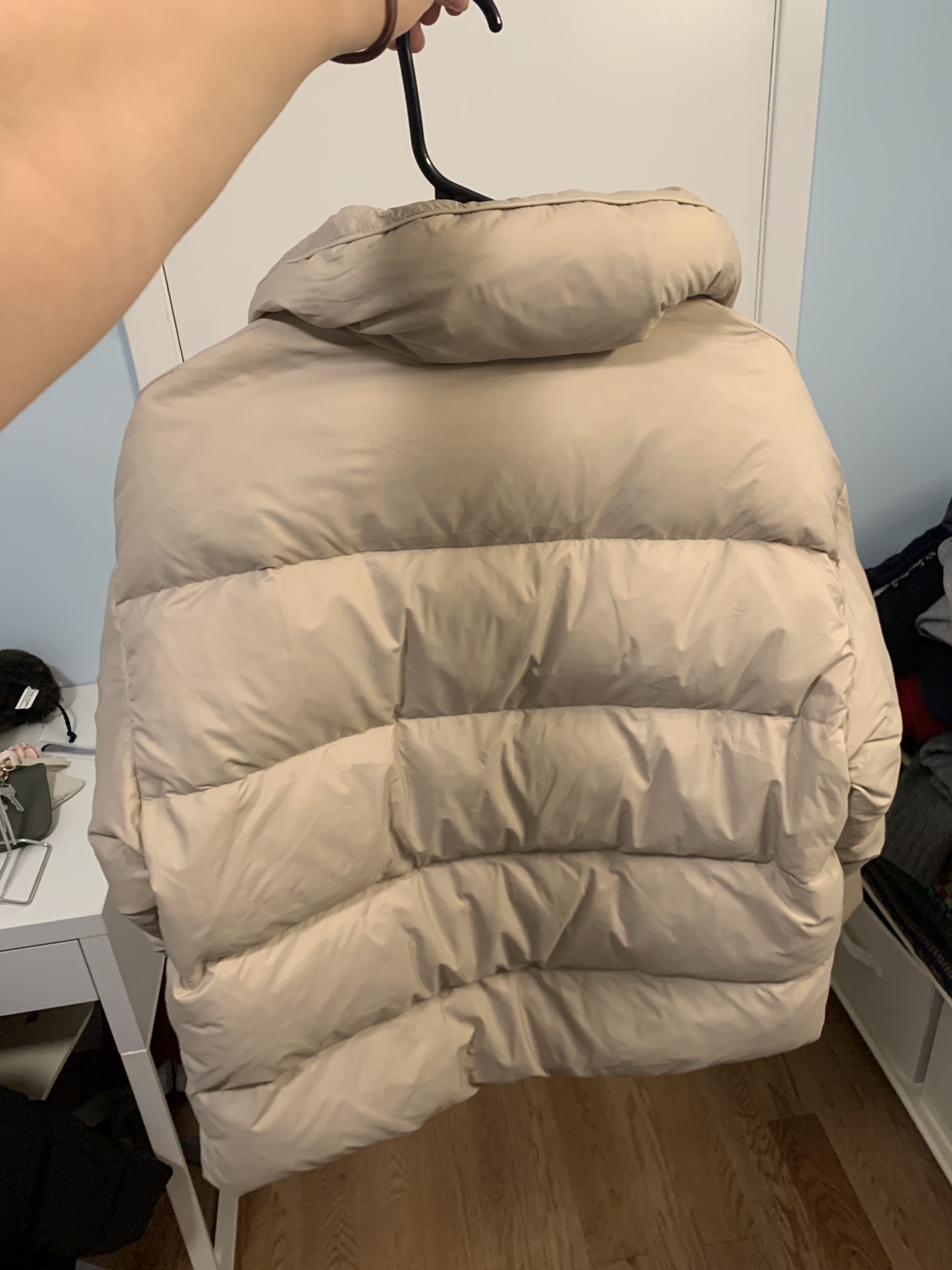 Beige 100% goose down padded jacket - photo 2