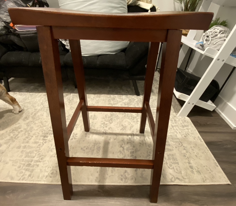 2 wooden stools