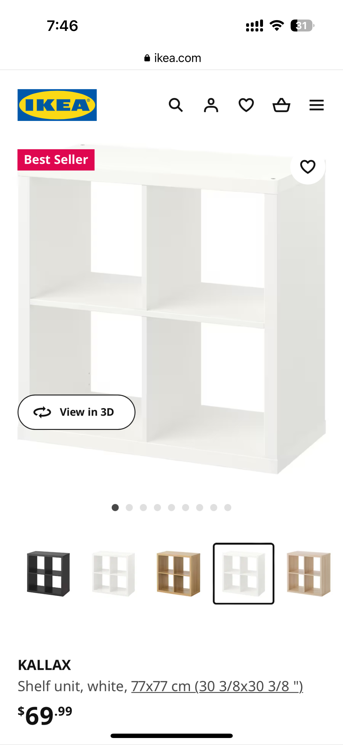 Like new Kallax shelf, white (2x2)