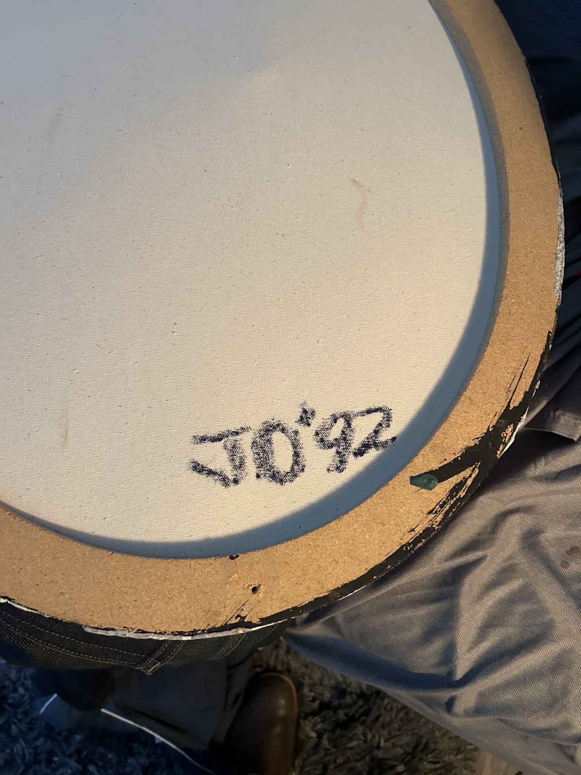 Painting on stretched oval canvas signed JO’92 #NYCSellingSpree image indicator(2)