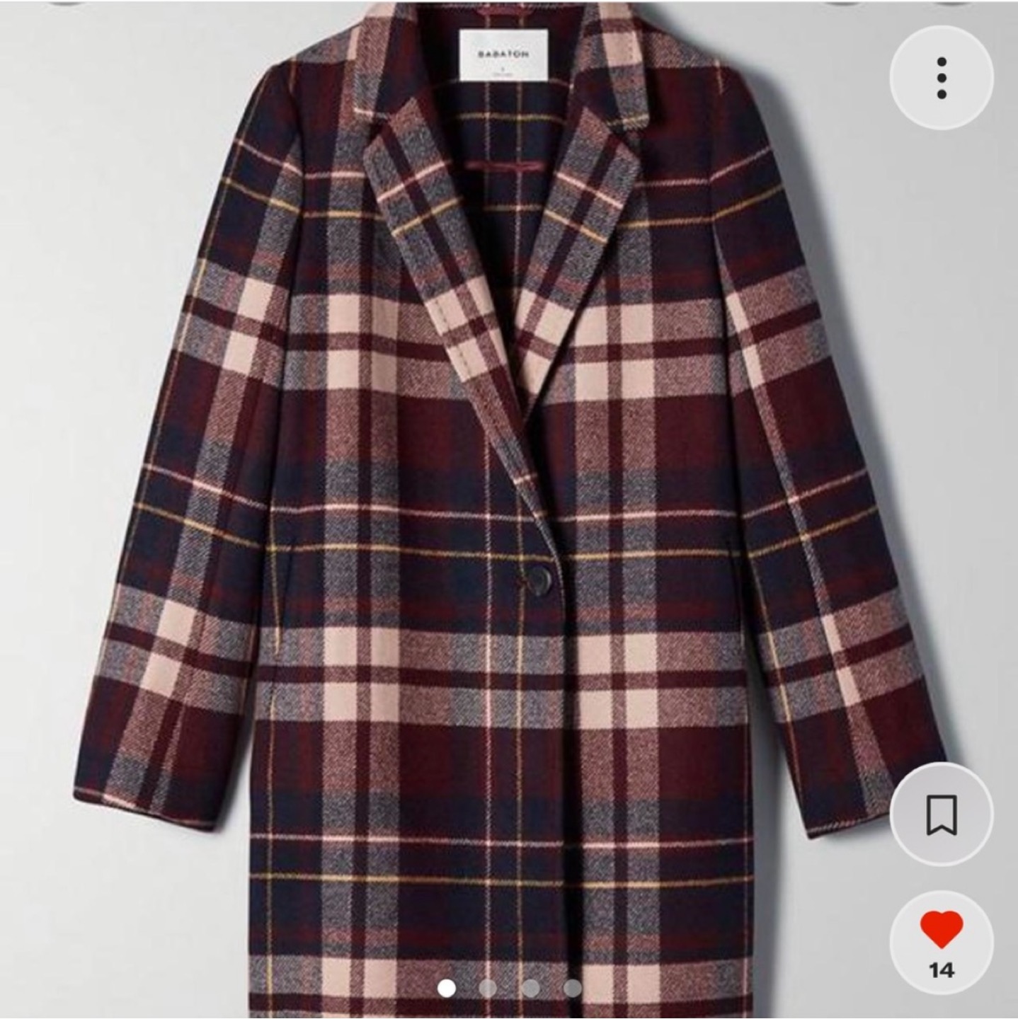 Aritzia Babaton Stedman Plaid Coat image indicator(3)