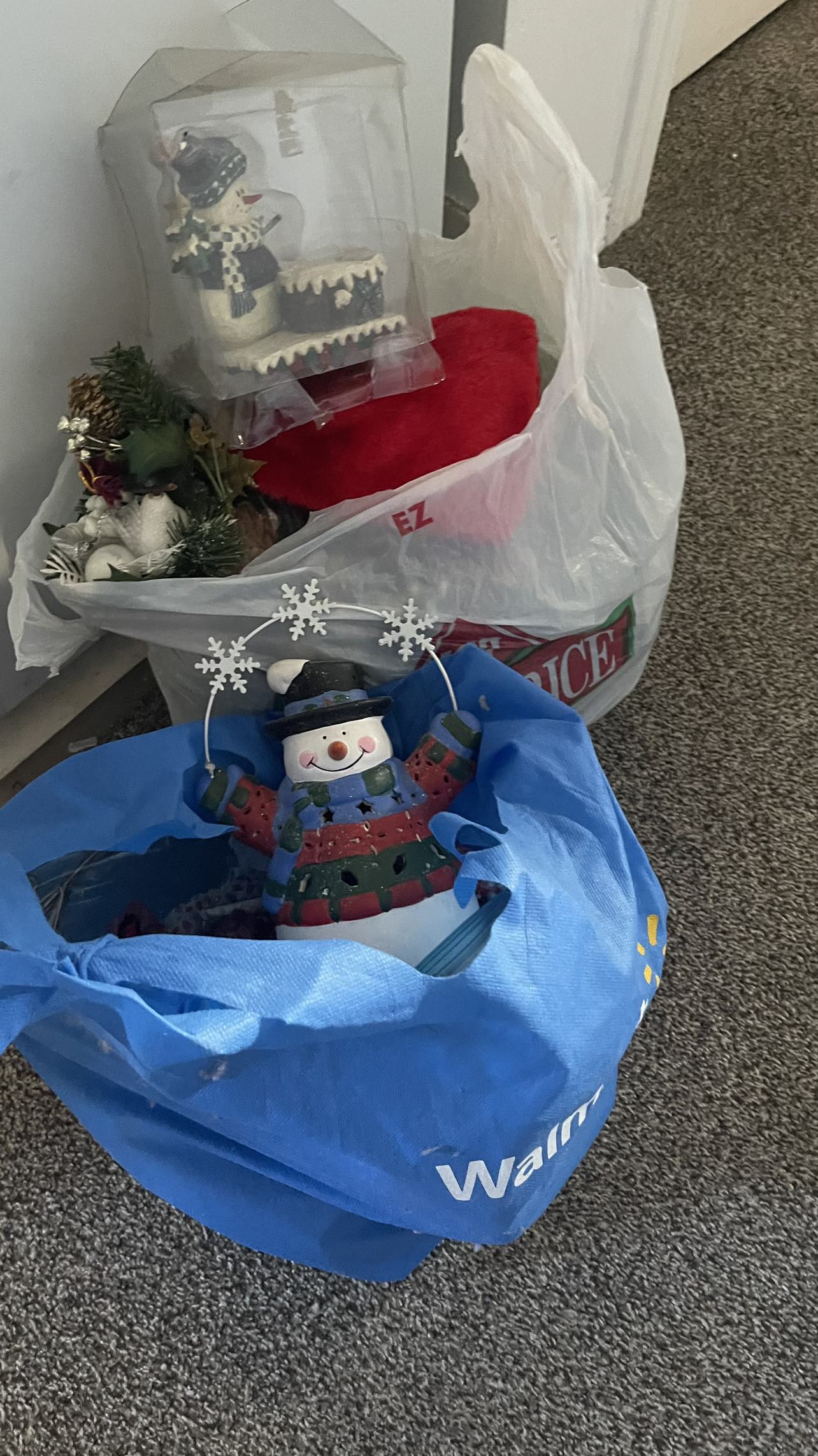 Two bags with Christmas decor