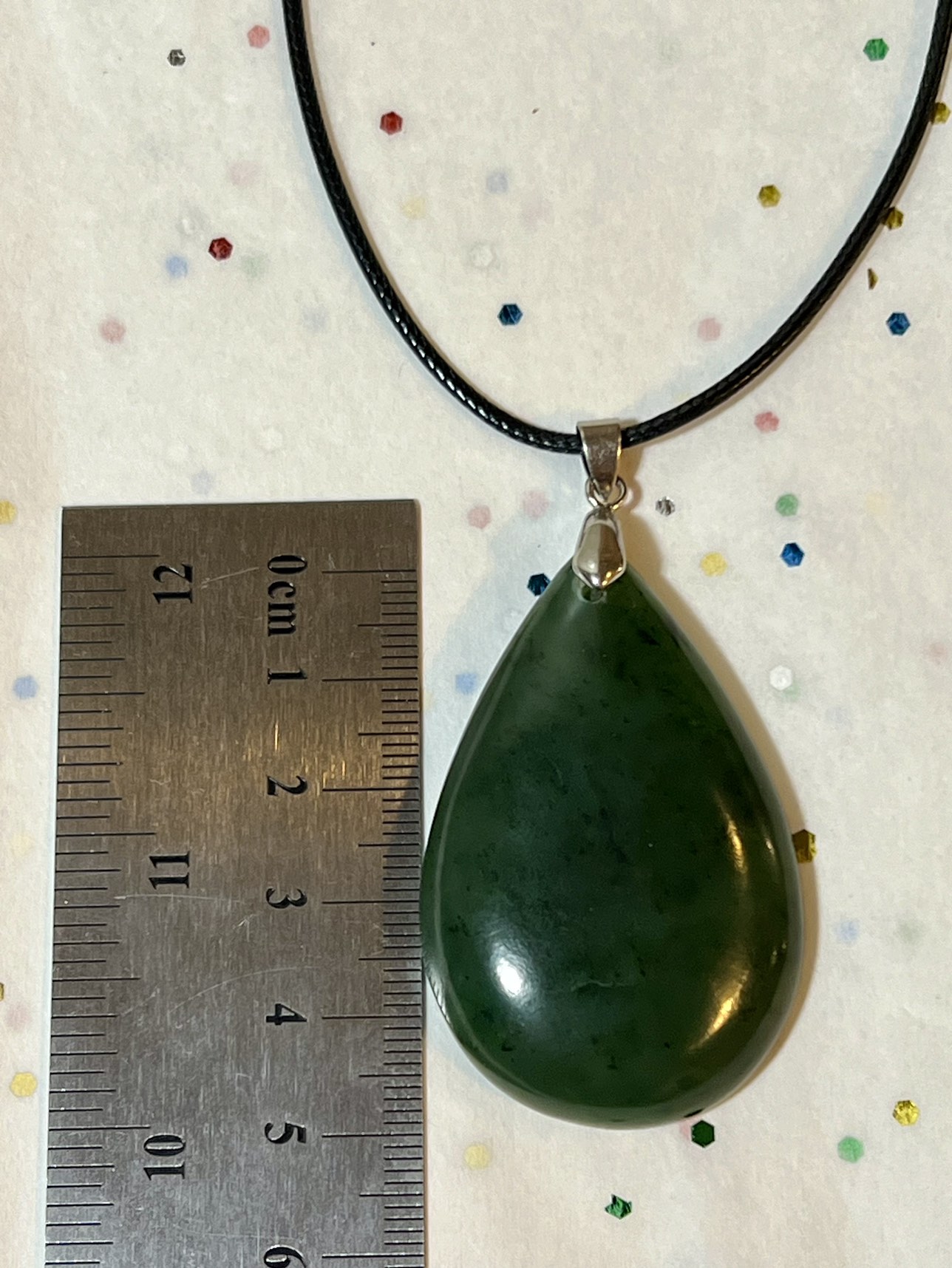 Teardrop Nephrite Jade Pendant - photo 5
