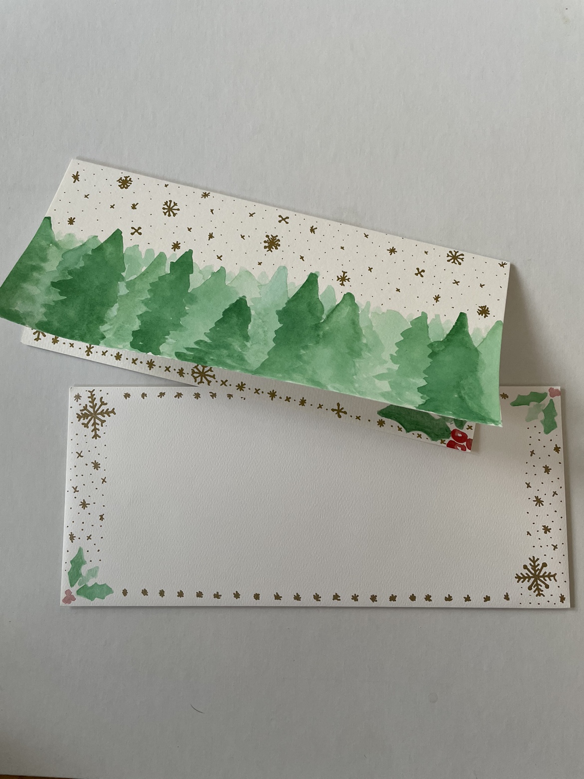 Hand Painted Forest Holiday Card