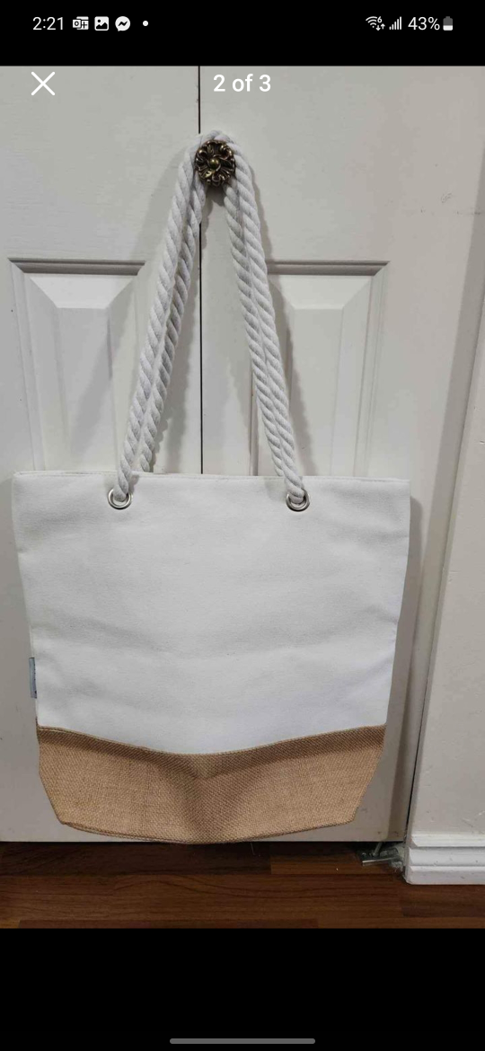 Large White Tote Bag with Zipper - photo 2