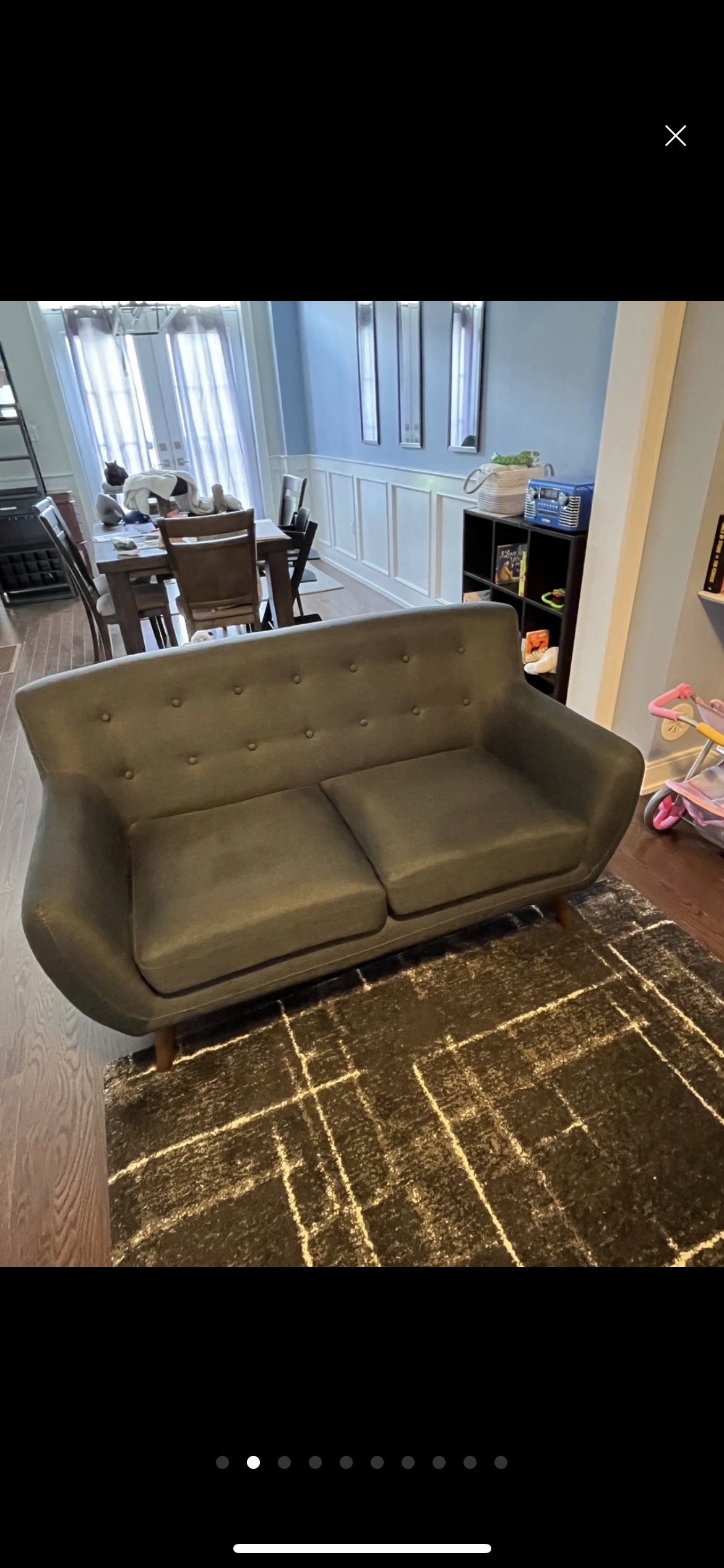 Heather grey/blueish sofa thumbnail