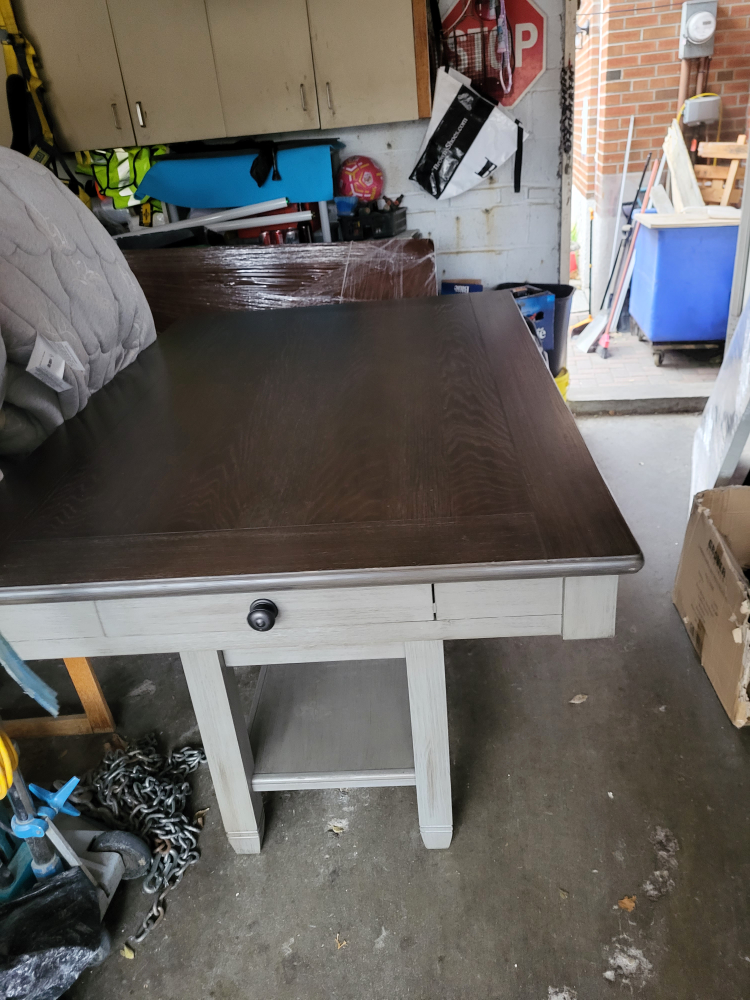 brown and grey table/island. Make an offer