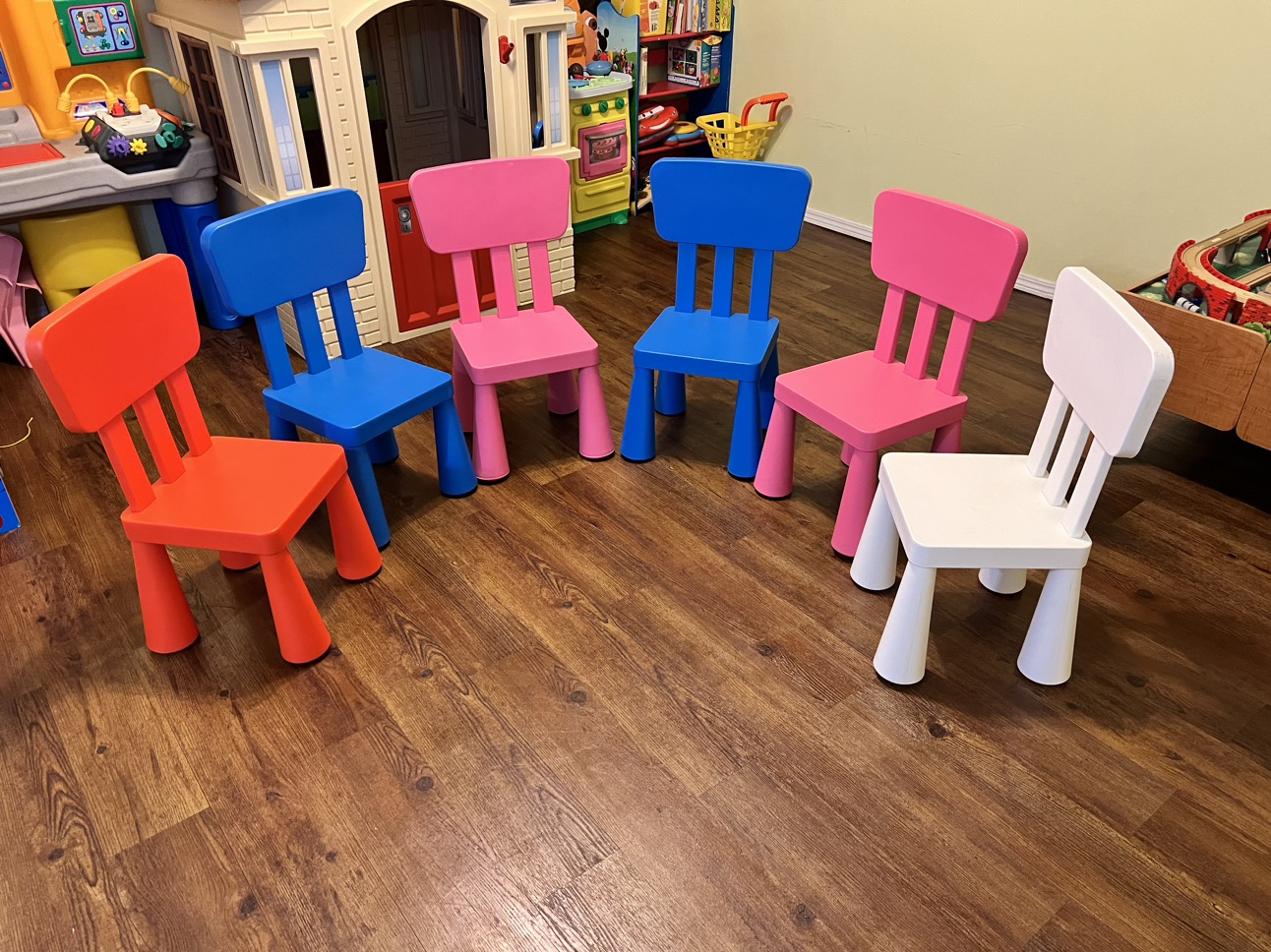 IKEA multicolor kids chairs - price per chair thumbnail