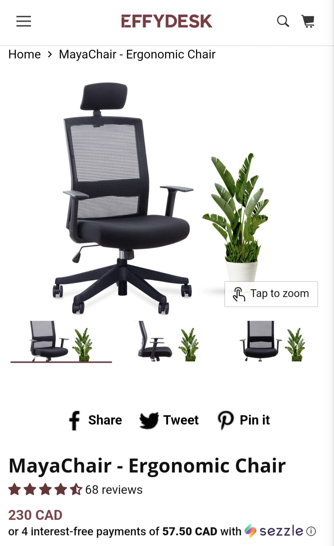 Effydesk Maya Chair ergonomic thumbnail
