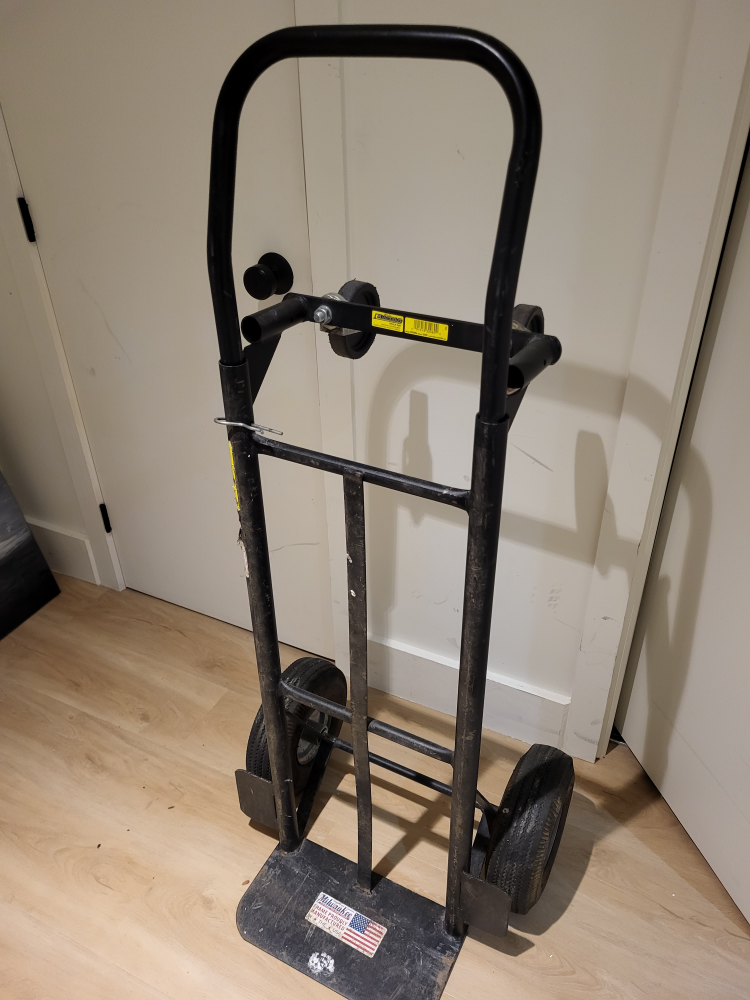 Milwaukee Dolly 800lb capacity converts to a platform cart too. thumbnail