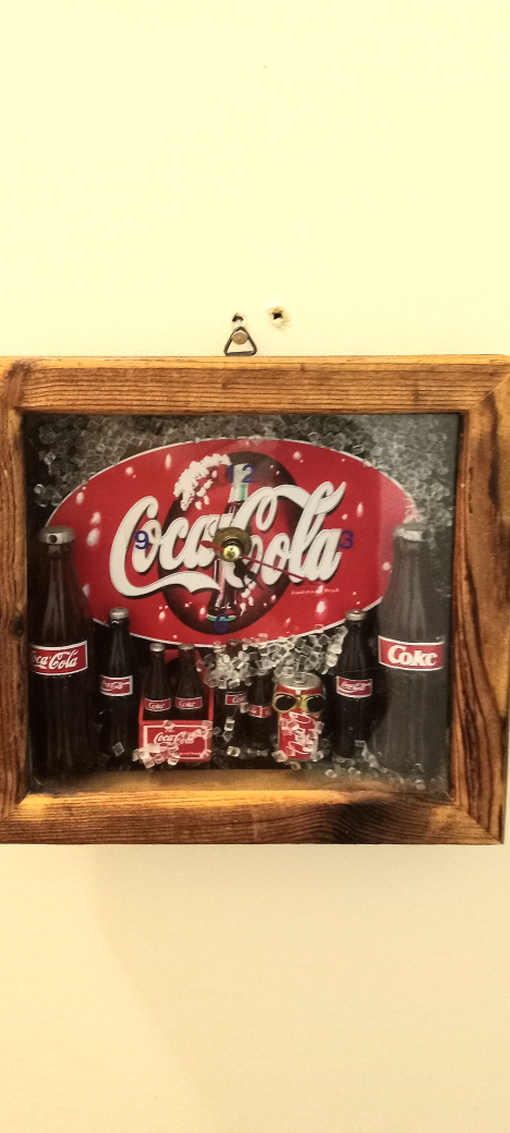 Coca Cola shadowbox table, wall clock, handmade, just 30. image indicator(2)