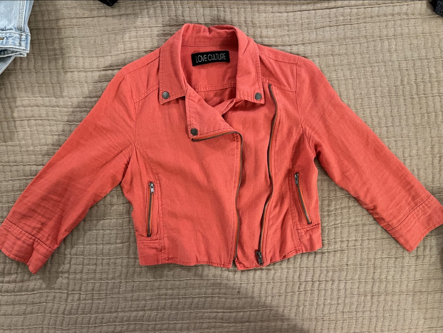 Linen crop jacket