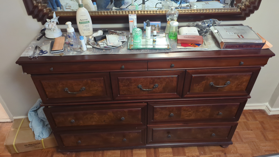 wooden chest storage with drawers and mirror frame #sellingSpree image indicator(2)