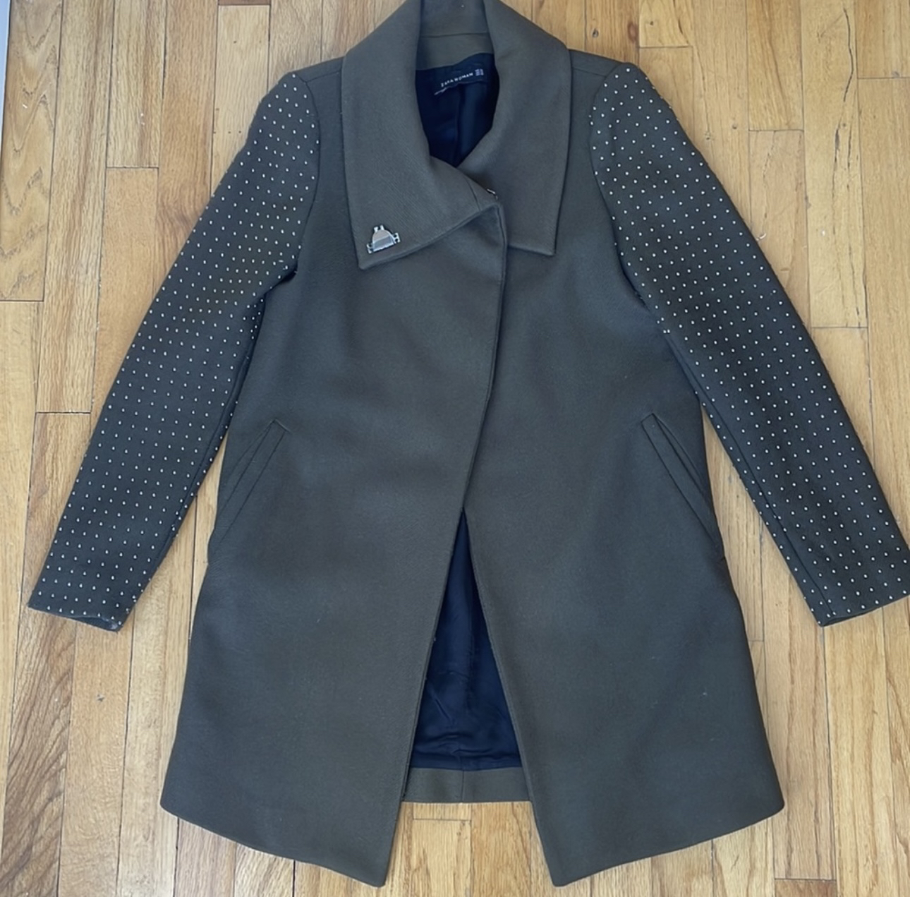 Zara Studded Sleeve Coat - photo 3