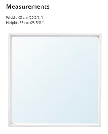 Mirror, white, 65x65 cm (25 5/8x25 5/8 ") - photo 3