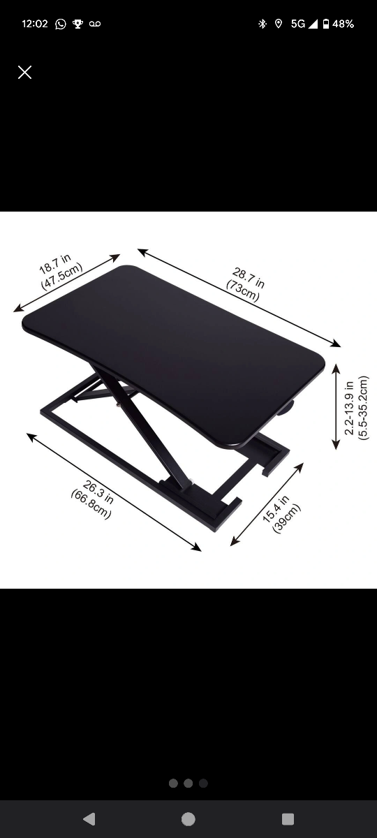 Adjustable Sit To Standing Desk For Home Office, Black image indicator(3)
