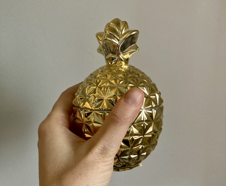 Cute glass pineapple cannister - photo 3