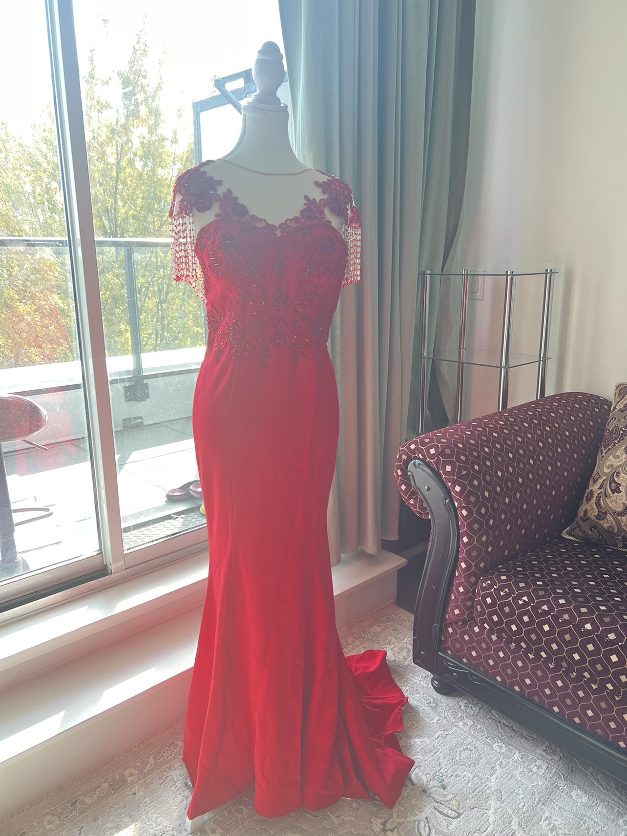 Red party dress