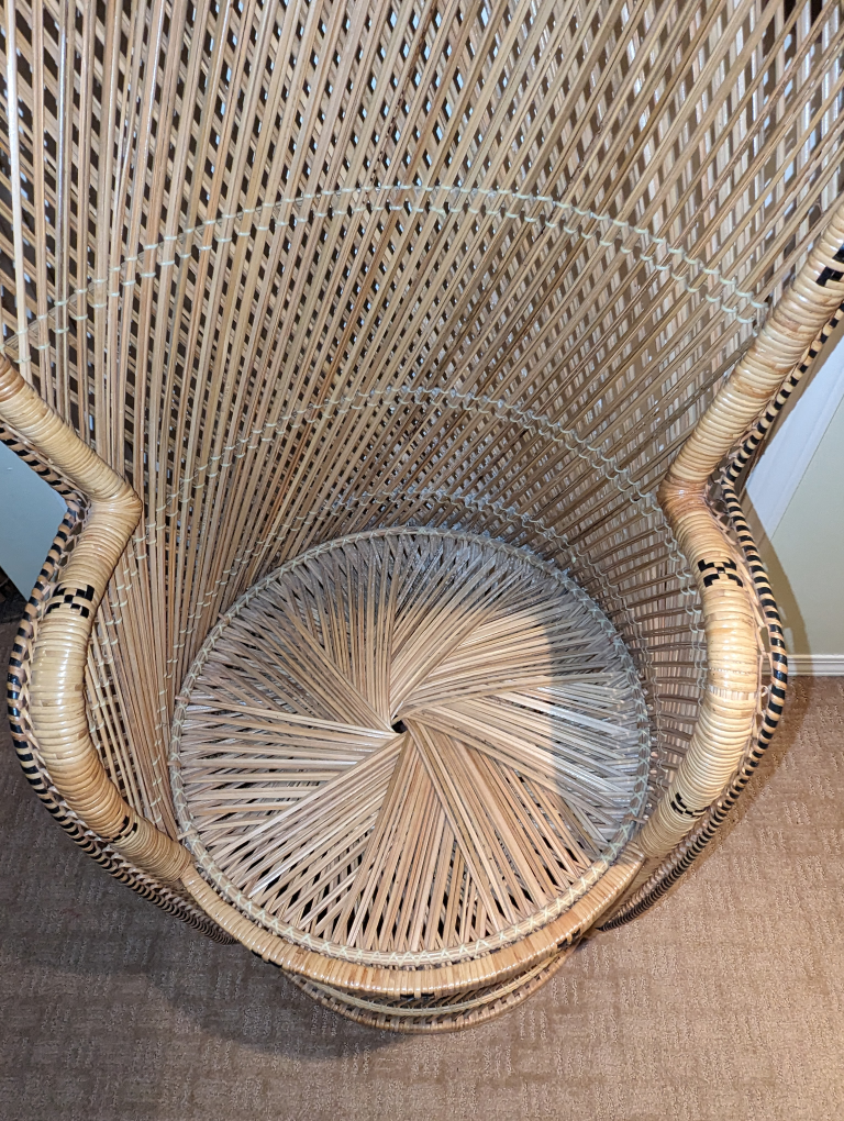 Mid 90's Rattan Wicker Hooded Chair. - photo 5