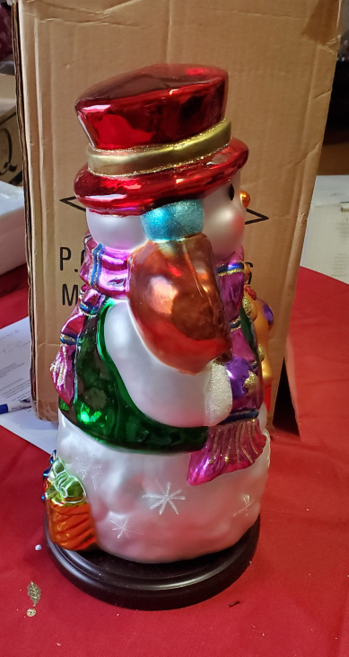 Thomas Pacconi Classics 16" Blown Glass  Snowman 🤎 - photo 2