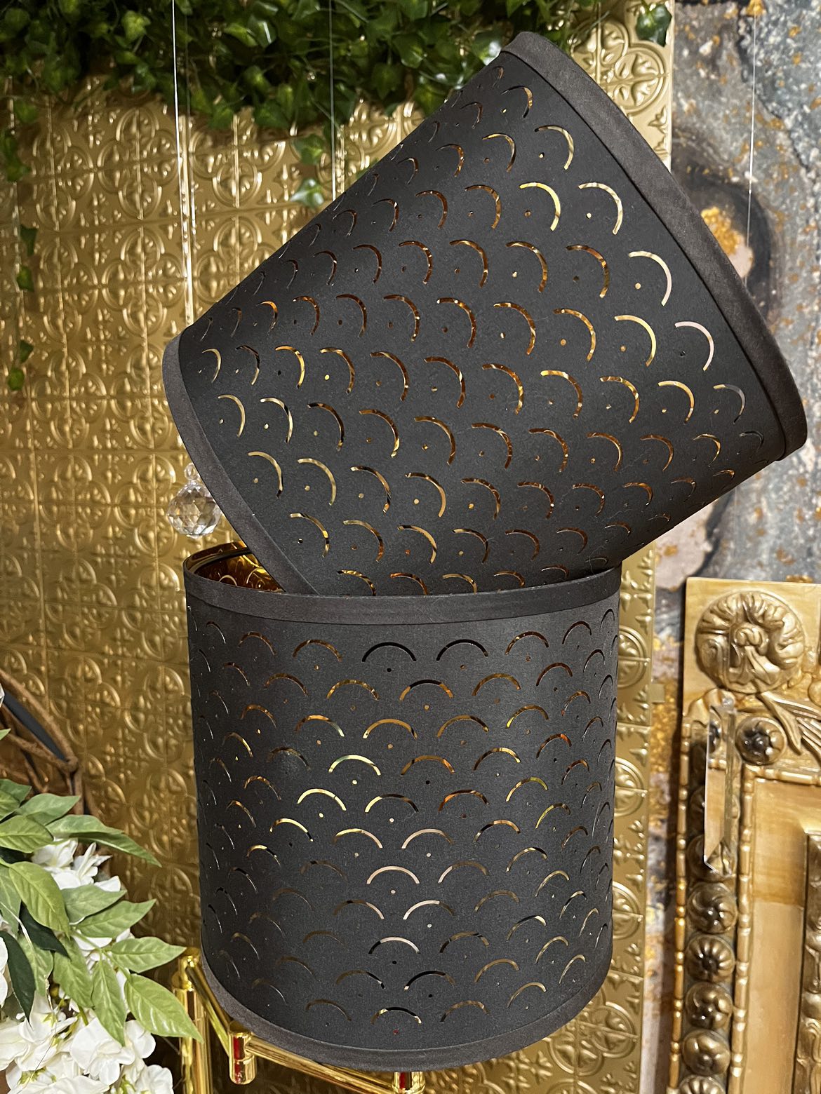 NYMÖ Lamp shade, black/brass color, 9 " - photo 4