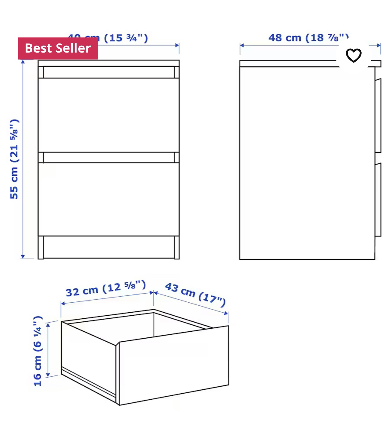 MALM 2-drawer chest - photo 2