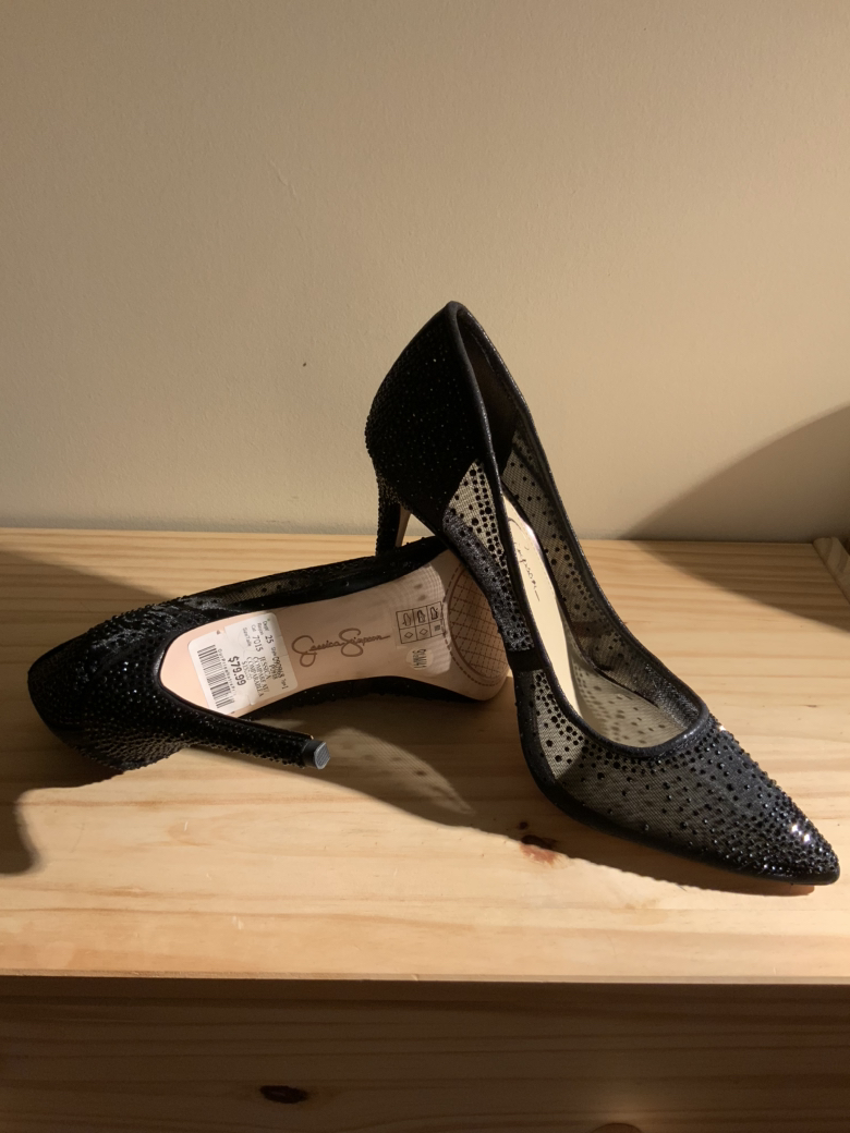 Rhinestone and mesh heels - photo 3