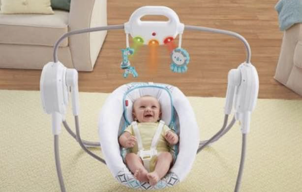 Fisher-Price Twinkling Lights SpaceSaver Baby Cradle 'n Swing. - photo 4
