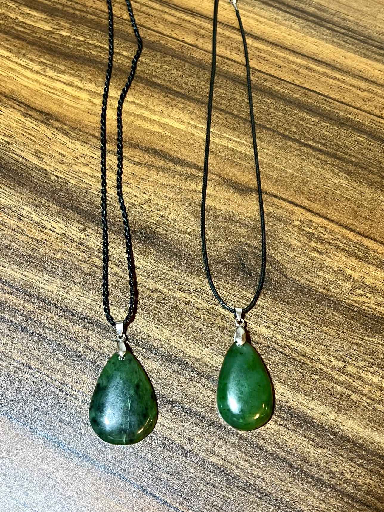 Nephrite Jade teardrop Pendants