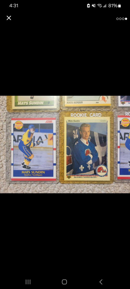 Lot of 6 Mats Sundin 1990 Rookie Hockey Cards image indicator(4)