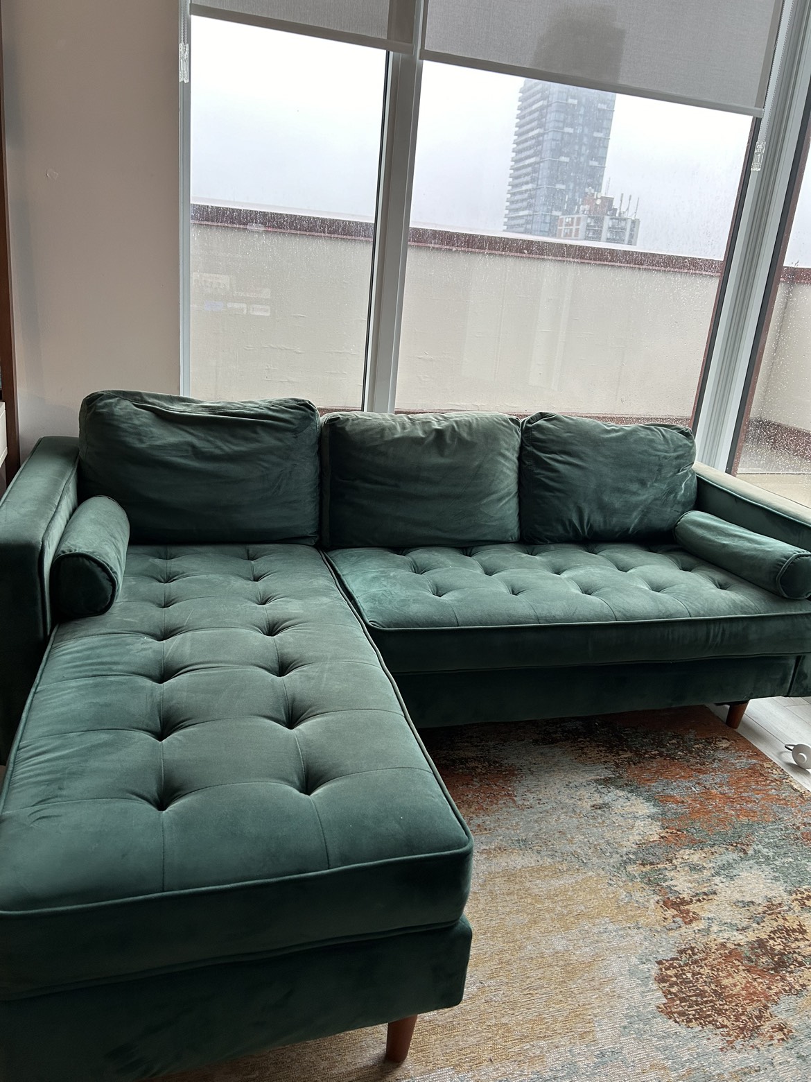 2-piece upholstered velvet AllModern Sofa and Chaise