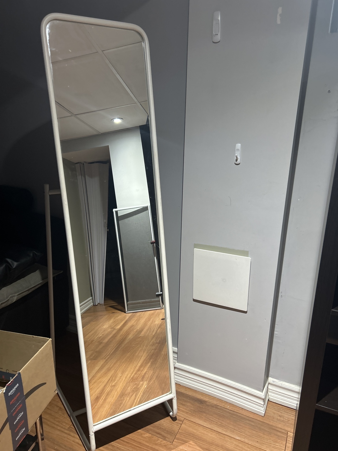 IKEA mirror with hooks