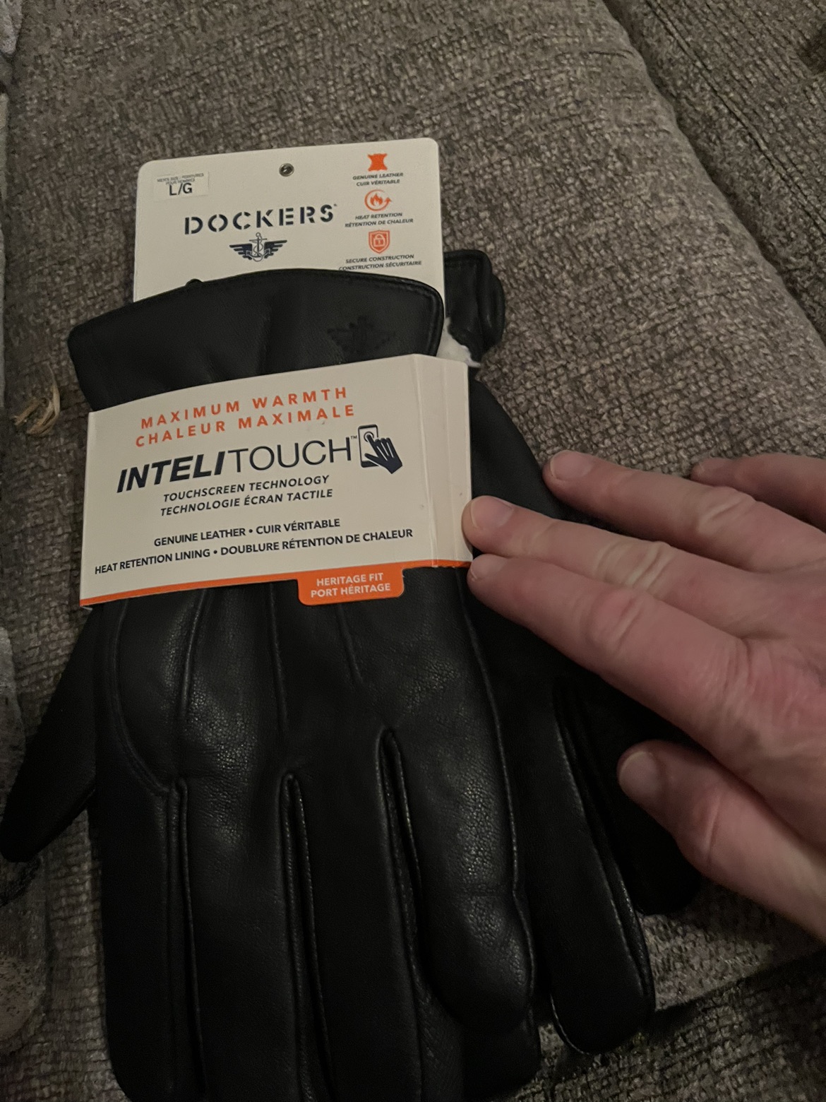 Dockers leather intellitouch gloves