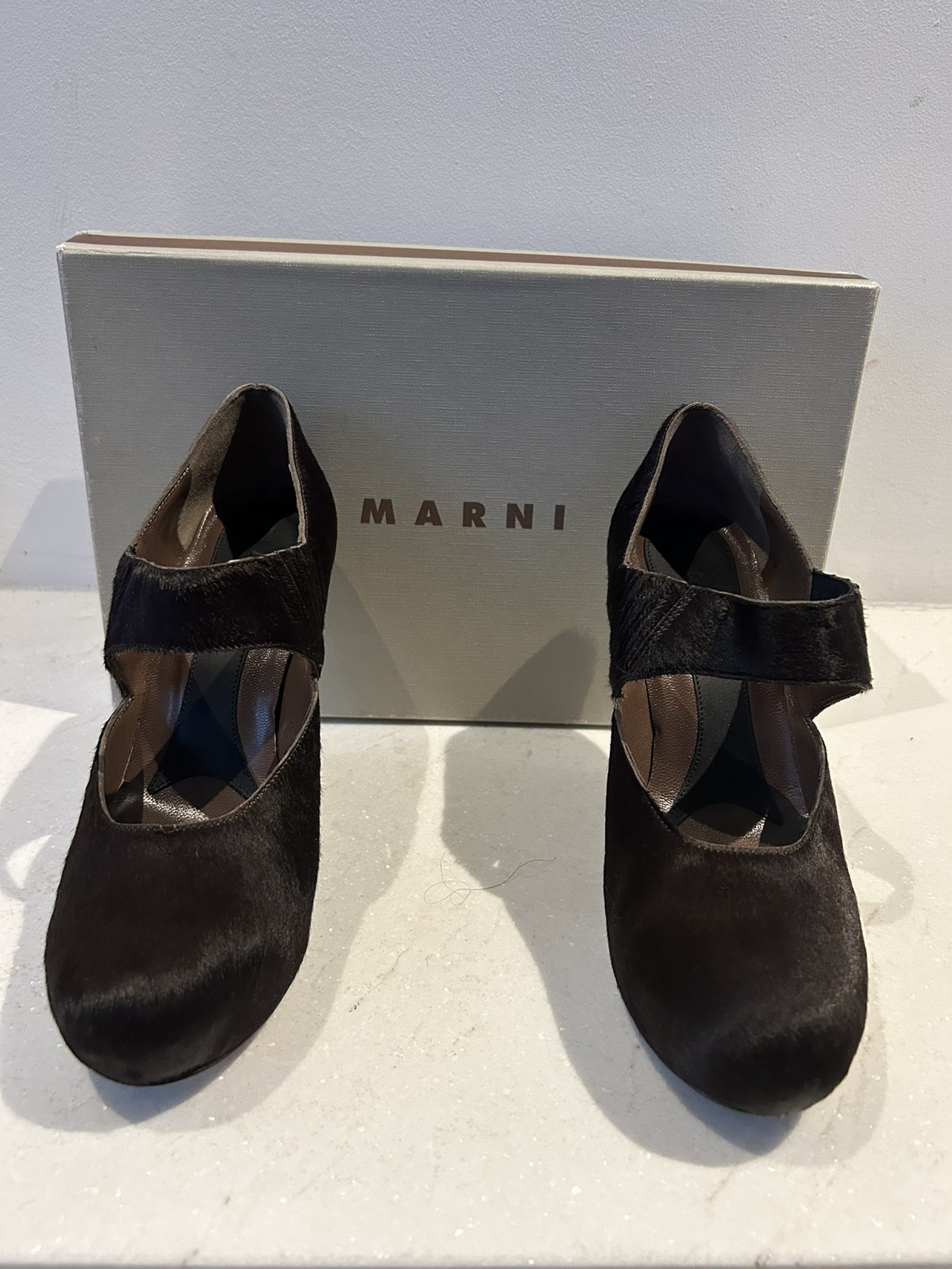 New in box MARNI calf hair Mary Jane’s 7 image indicator(4)